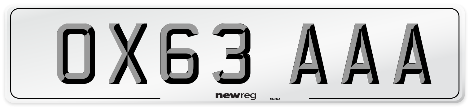 OX63 AAA Number Plate from New Reg